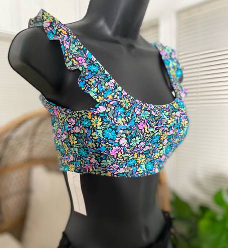 Raisin's  Ruffle Floral Bikini Top Size Small