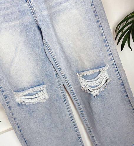 Vintage Blue J.ING High Waisted  Distressed Wide Leg Jeans