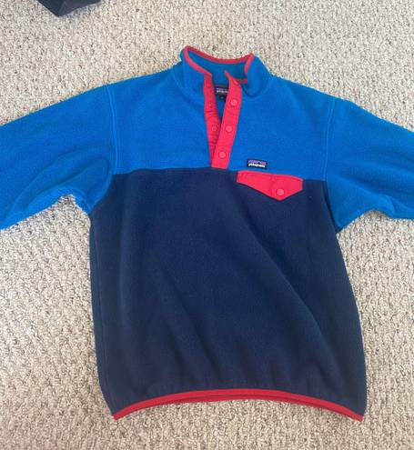 Patagonia Blue Quarter Button Fleece