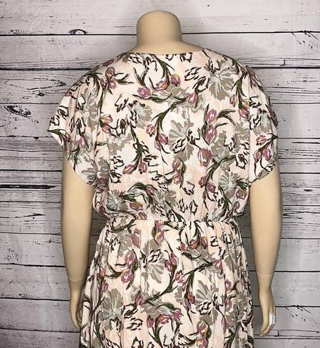 Bobeau Studio B by  NWT Size XL Floral Print V-Neck High-Low Hem Woven Dress