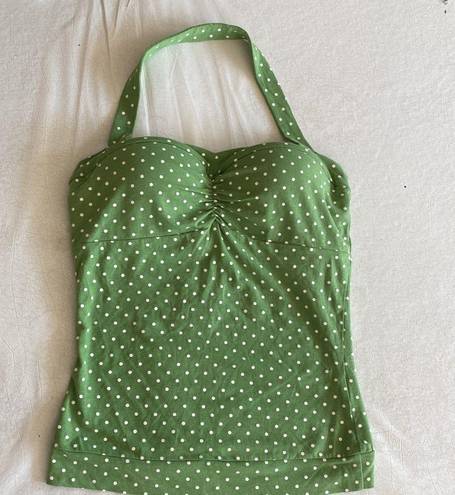 Energie  Green and white polka dot bra top NWT!