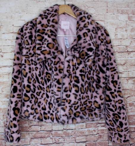 Candie's  | Mauve Faux Fur Leopard Print Jacket