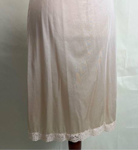 Vintage Cami Slip Dress Nightgown Lace Trim Champagne Mini Midi Length XS/S