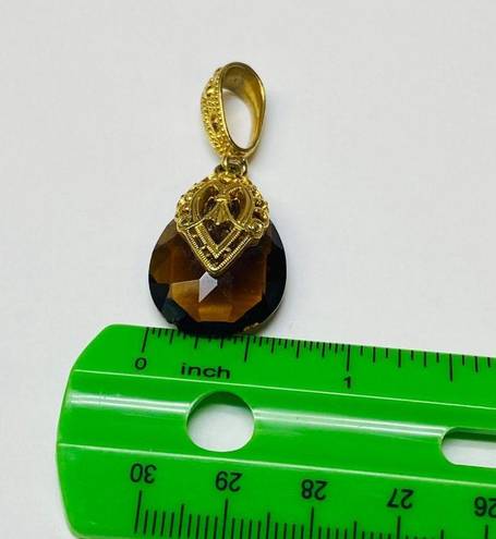 Edge Pendant Brown Color Shade Gold Tone Metal Mounting **Small CHIP lower **