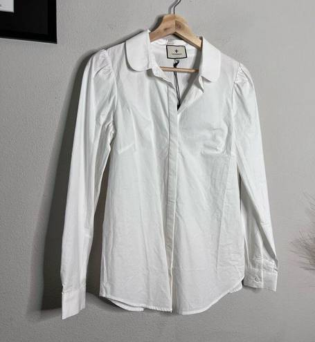Tuckernuck  NEW Blouse Button Down Collared White Long Sleeve Penelope Top Sz XS