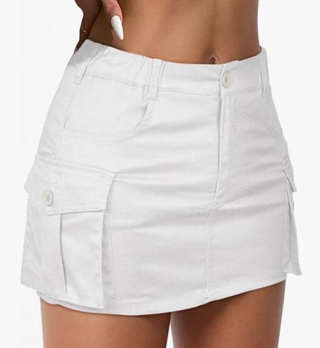 White Cargo Skirt