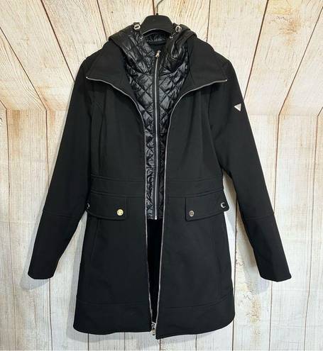 Guess  Black Double Zipper  Extra Warm  Jacket Size Medium