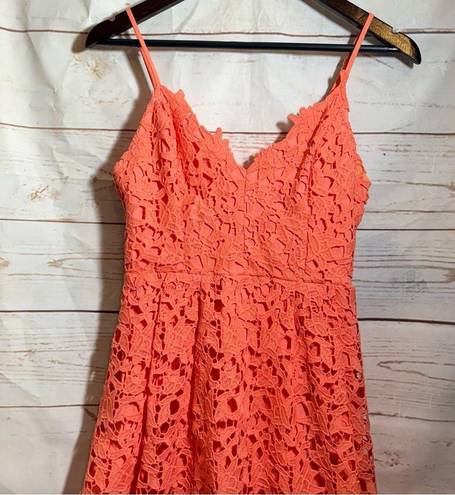 ASTR  the Label • Midi Dress • Lace • Coral • Medium