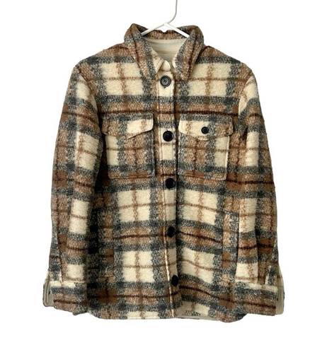 Isabel Marant  Etoile Gastoni Plaid Check Wool Button Coat in Beige Sz 2 US