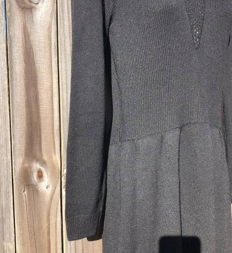 St. John  Small Saks Fifth Avenue Black Santana Knit Long Sleeve Dress Vintage