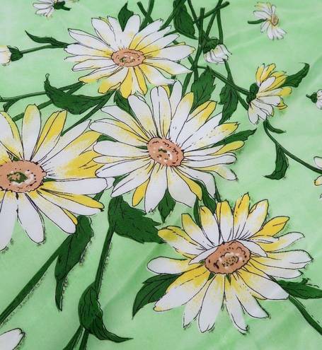 Daisy Vintage Green  Flower Scarf Wraps