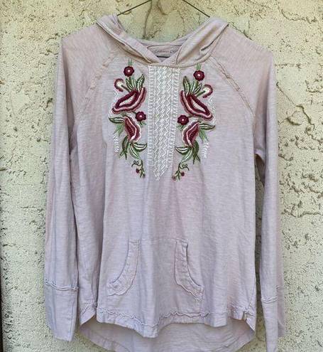 Coldwater Creek Cold water creek size medium pale pink embroidered hoodie boho western