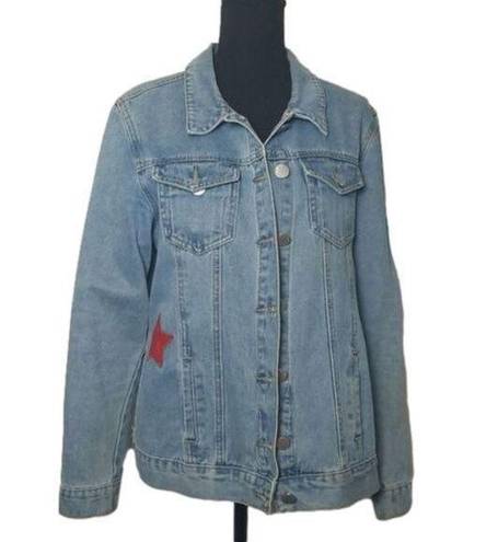 Glamorous  Women's  Long sleeve button down blue Jean Jacket top size‎ Medium