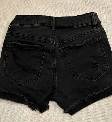 Bluespice Black Mid Rise Black Jean Shorts