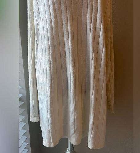 Ribbed Knit Sweater Turtleneck Cowl Tunic Cream size 2XL