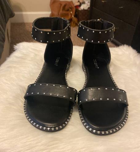 Bamboo Black Rhinestone Sandals