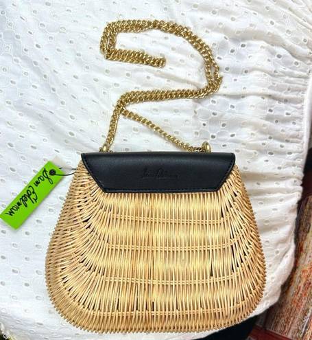 Sam Edelman  Millie Basket Flap Shoulder Bag - Black / Rattan