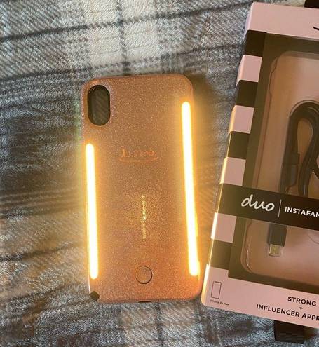 LuMee iPhone XS Max  rose gold glitter case