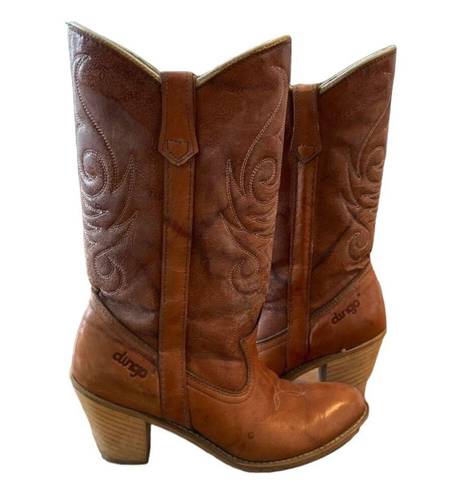 Dingo American Vintage  VINTAGE BROWN HEELED COWBOY BOOTS  size 7.5