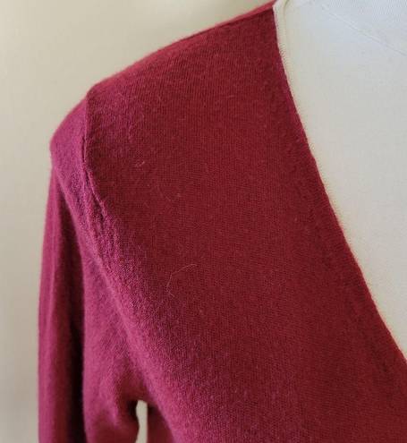 Brooks Brothers 346  burgundy colorblock merino wool medium sweater