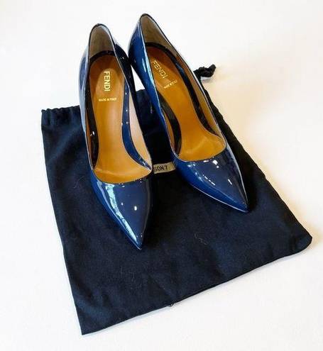 Fendi  Navy Blue Patent Pumps 39.5