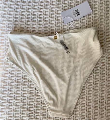 Quint Soul NWT  Malibu High Rise Ivory/White Ribbed Bikini Set - S/M