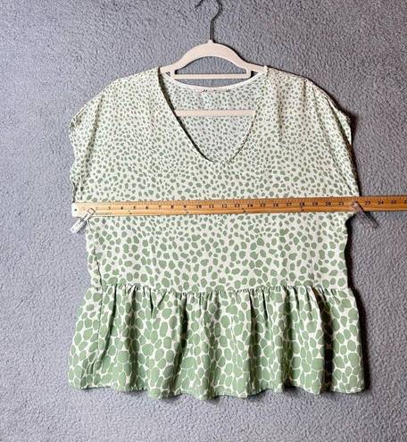 Harper Haptics by Holly  Top Women XS Mint Fresh Short Sleeve Spots Oversized NEW