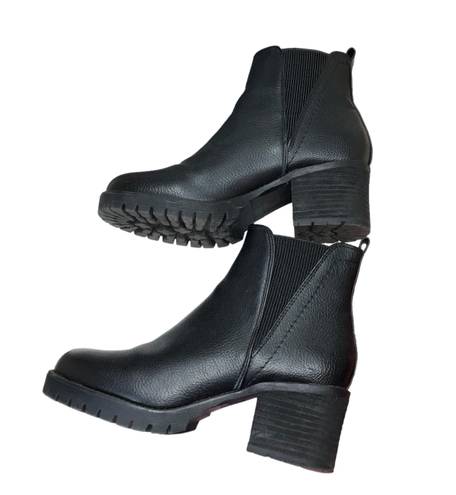 MIA Jody Black Chunky Zip Ankle Boots Booties Women Sz 7.5