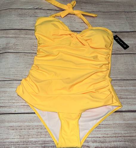 Tempt Me Women One Piece Yellow Swimsuit. Size L