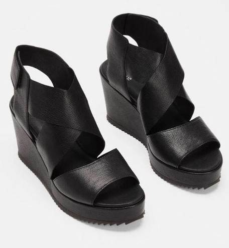 Eileen Fisher  Black Whimsy Wedge Sandal