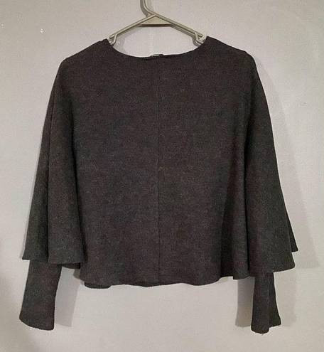 ZARA  W/B Collection Charcoal Poncho Cape Sweater Size Medium