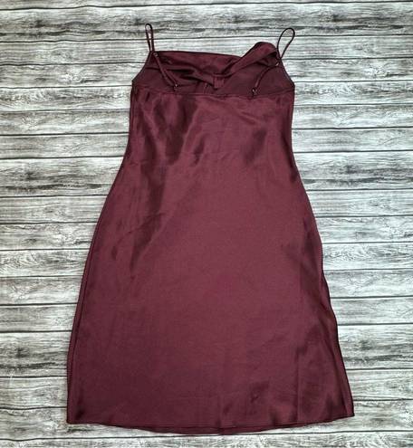 David's Bridal DB Studio Women's Midi Slip Cowl Dress 10 Merlot Burgundy Garnet Red Adjustable