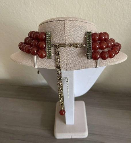 The Row Heidi Daus Breathless Carnelian Beads Crystal Accented Necklace 3