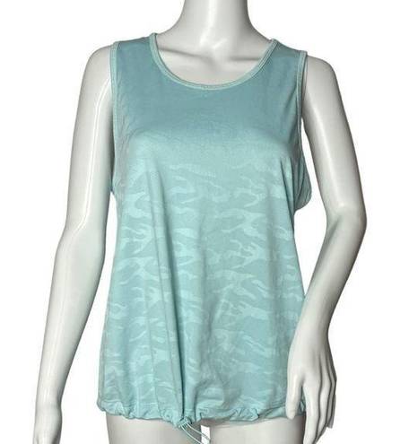 Avia  Women's Tank Top Green Tonal Animal Print  Sleeveless Scoop Neck