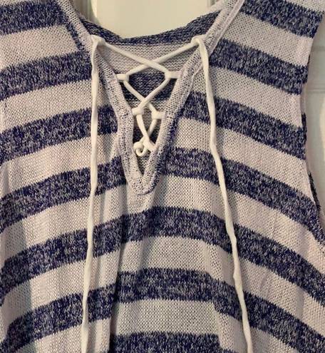 Vintage Havana 🦋 stripe tie up hoodie tank