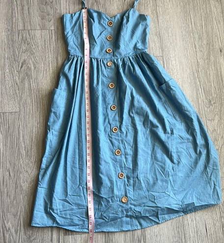 Davi & Dani  Blue Chambray Jeans Button Up Dress Size S