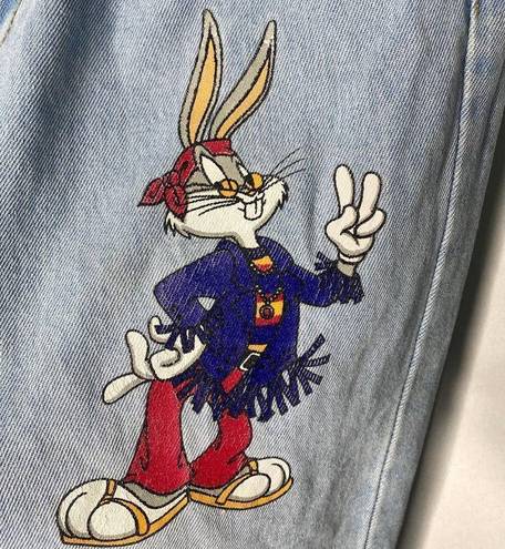 Jerry Leigh  Vintage 90s Looney Tunes Disco Jeans Light Wash Size 9 Cartoons