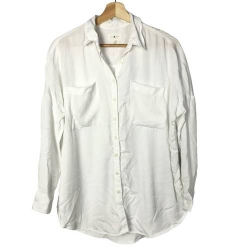 Lou & grey  White Lyocell Long Sleeve Button Down XS