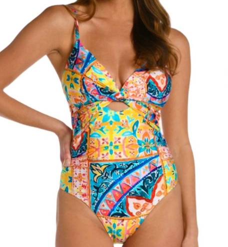 La Blanca  Soleil Twist Keyhole One Piece Size 8 NWT