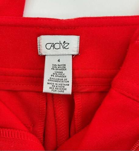 Cache  Women’s Red Cropped Trouser Pants Size 4