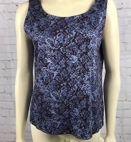 St. John  Blue Snakeskin print Knit tank. EUC sz M