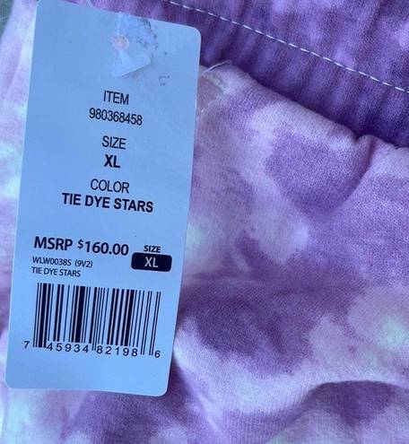 Wildfox  purple & white tie dye stars cotton lounge shorts size XL NEW