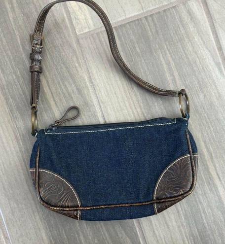 Nine West  Vintage Jean Mini Bag Purse With Brown Leather Detailing