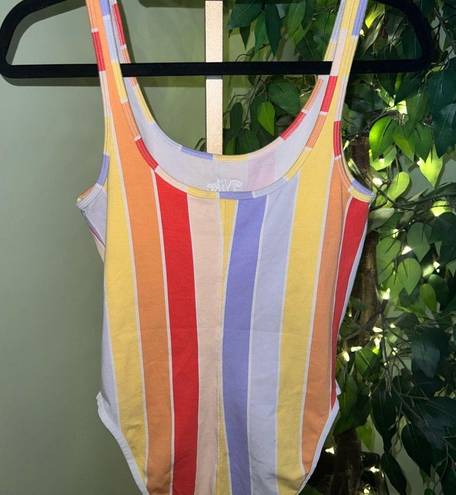 Nike  Retro Multicolor Striped Bodysuit Size Small