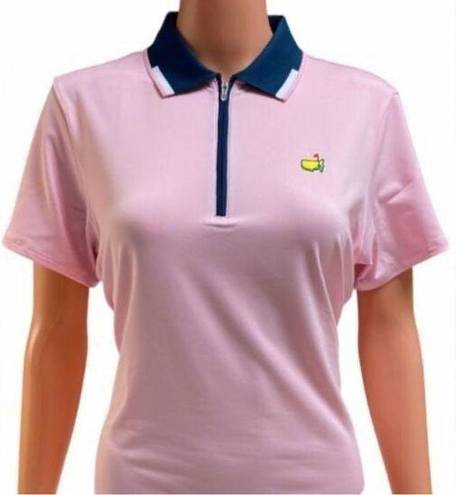 Polo Masters Magnolia Lane Ladies Performance Tech Light Pink Zip  Navy nwt