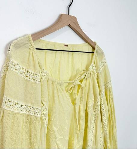 Free People  Maria Maria Lace Blouse In Lemon Gela