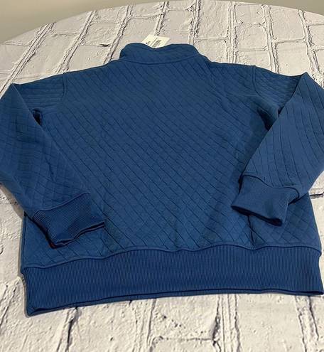 Zyia Blue Quilted Snap Pocket  Sweatshirt Sz XS.