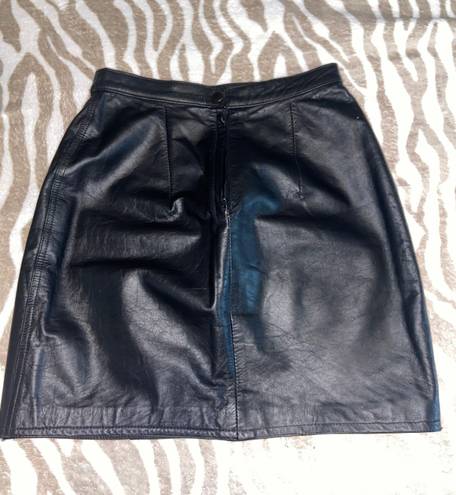 Winlit Black Leather Skirt