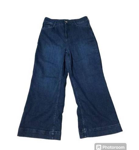 Pilcro  The Skipper High Rise Crop Wide Leg Blue Jeans 30