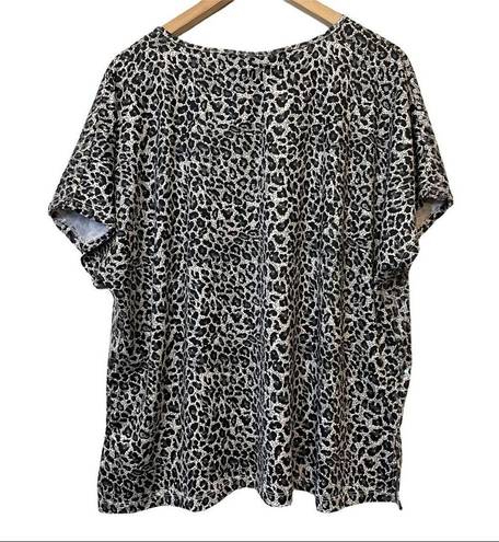 Cathy Daniels CD Daniels Animal Print Iridescent Sequin Blouse 1X